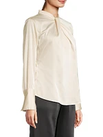 Tara Satin Knotted Blouse