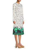 Giraffe Hem Printed Midi Dress