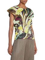 Tardivo Plissé Cap-Sleeve Top