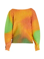 Melty Abstract Ribbed Long-Sleeve Top