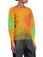 Melty Abstract Ribbed Long-Sleeve Top