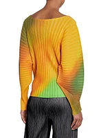 Melty Abstract Ribbed Long-Sleeve Top