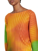 Melty Abstract Ribbed Long-Sleeve Top