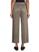 March Pleated Cropped Wide-Leg Pants