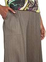 March Pleated Cropped Wide-Leg Pants