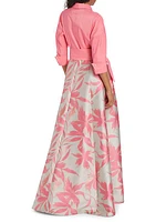 Floral Belted Gown