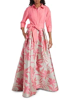 Floral Belted Gown