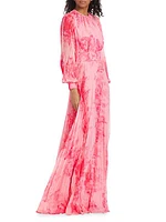 Floral Pleated Gown