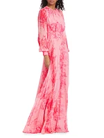 Floral Pleated Gown