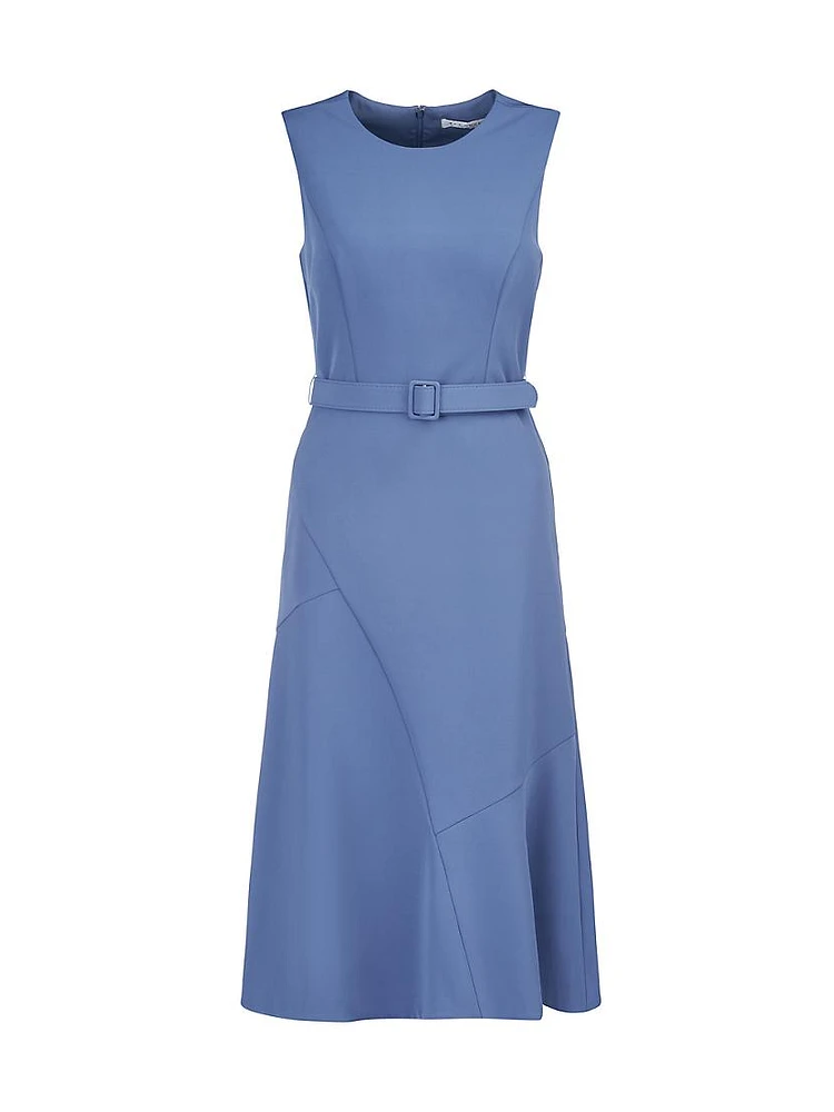 Janet Crepe Belted Midi-Dress