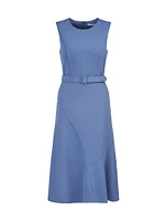 Janet Crepe Belted Midi-Dress