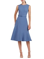 Janet Crepe Belted Midi-Dress