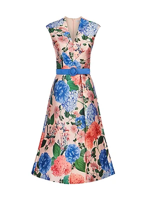 Rosemund Floral Mikado Midi-Dress