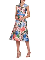 Rosemund Floral Mikado Midi-Dress