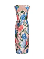 Henrietta Floral Mikado Midi-Dress