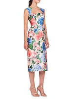 Henrietta Floral Mikado Midi-Dress