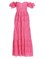 Young Love Eyelet Tiered Maxi Dress