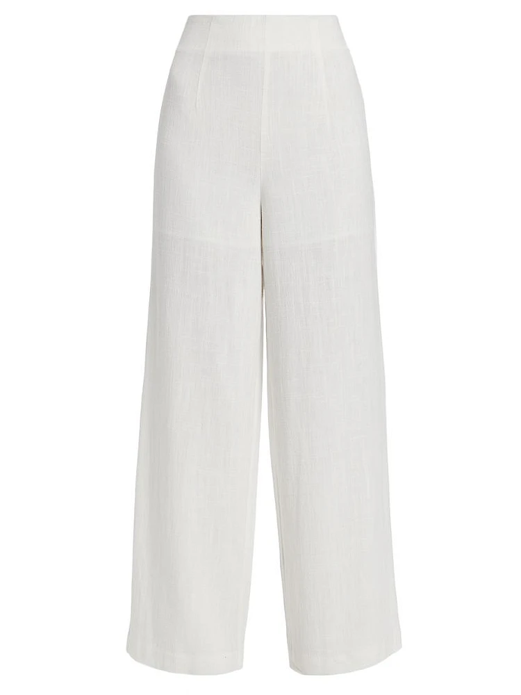 Jordey Linen-Blend Wide-Leg Pants