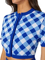 Dasia Checked Crop Top