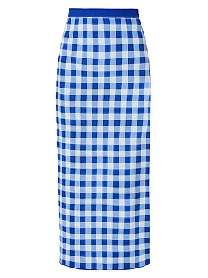 Bobie Knit Gingham Midi Skirt