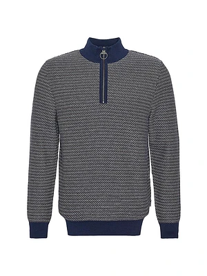 Dunstan Jacquard Cotton Half-Zip Sweater