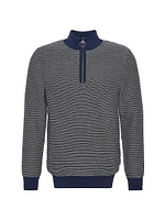 Dunstan Jacquard Cotton Half-Zip Sweater