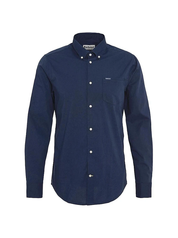 Cotton-Blend Button-Down Shirt