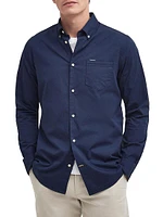 Cotton-Blend Button-Down Shirt