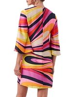 Nallia Psychedelic-Print Satin Shift Dress