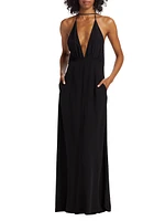 Silk Strappy Maxi Dress