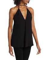 Double-Halter Silk Tank