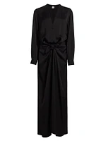 Satin Knot Maxi Dress