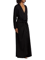 Satin Knot Maxi Dress