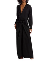 Satin Knot Maxi Dress