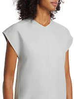 Twisted-Seam Cap-Sleeve Top