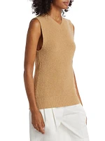 Sleeveless Cotton-Blend Terry Knit Top