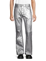 Metallic Coated Stretch Jeans