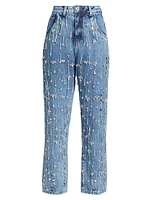 Rhinestone Beaded Jeans