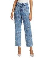 Rhinestone Beaded Jeans