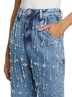 Rhinestone Beaded Jeans