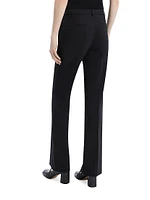 Stretch Wool Straight Full-Length Trousers