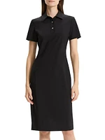 Stretch Wool Knee-Length Polo Dress