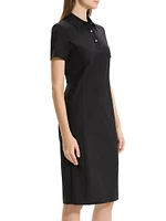 Stretch Wool Knee-Length Polo Dress