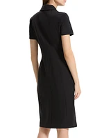 Stretch Wool Knee-Length Polo Dress