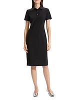 Stretch Wool Knee-Length Polo Dress