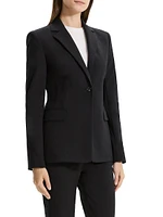 Sculpt Stretch Cotton One-Button Blazer