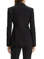 Sculpt Stretch Cotton One-Button Blazer