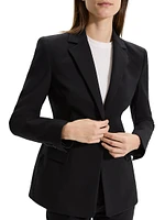 Sculpt Stretch Cotton One-Button Blazer