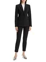 Sculpt Stretch Cotton One-Button Blazer