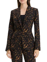 Tortoise-Print Staple Blazer